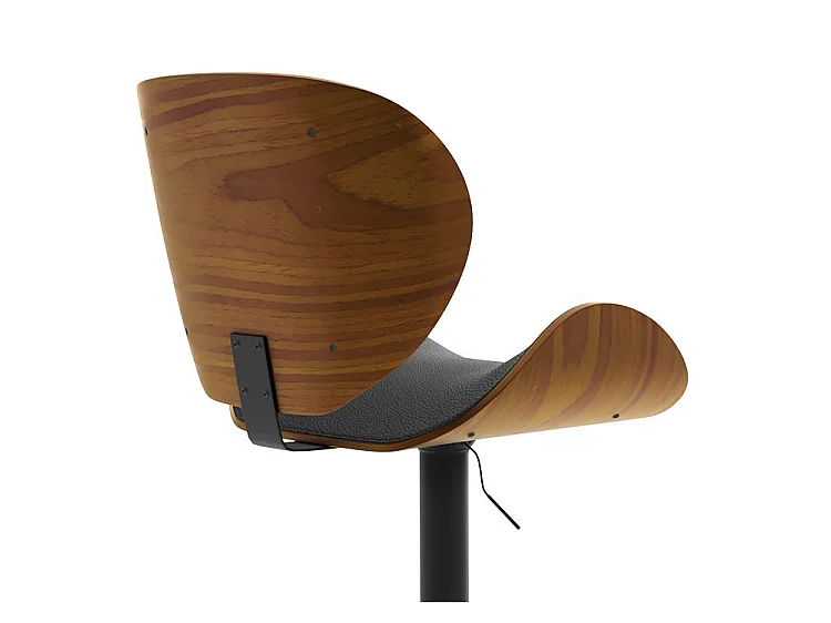 Chaise de bar réglable 63/84 cm en cuir synthétique noir - Baudoin