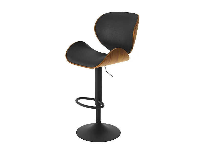 Sgabello regolabile 63/84 cm in ecopelle nera - Baudoin