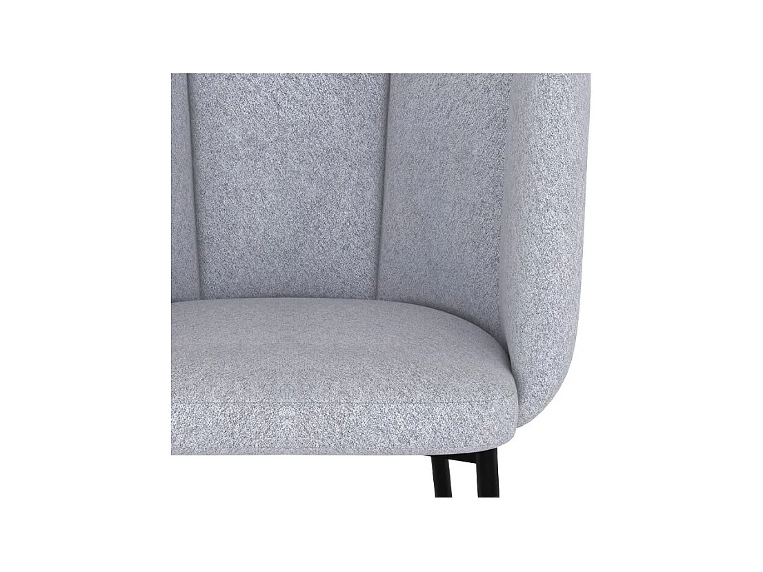 Set de 2 sillas para isla de cocina en tela gris claro 67 cm - Rosy