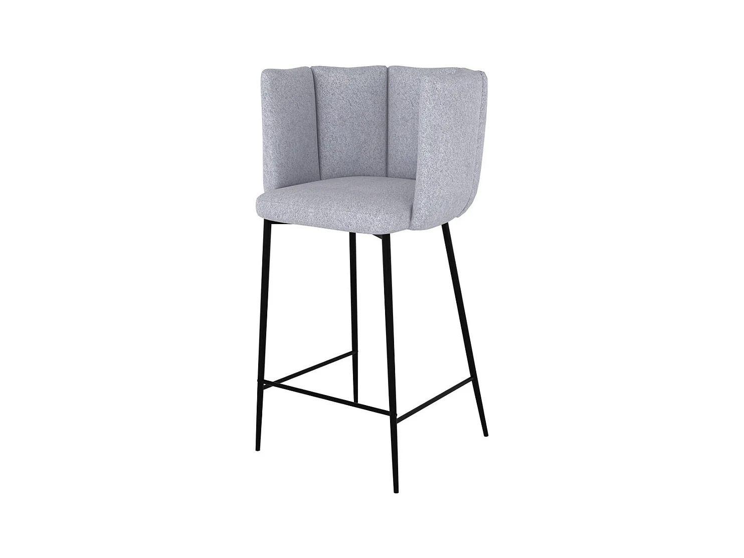 Set de 2 sillas para isla de cocina en tela gris claro 67 cm - Rosy