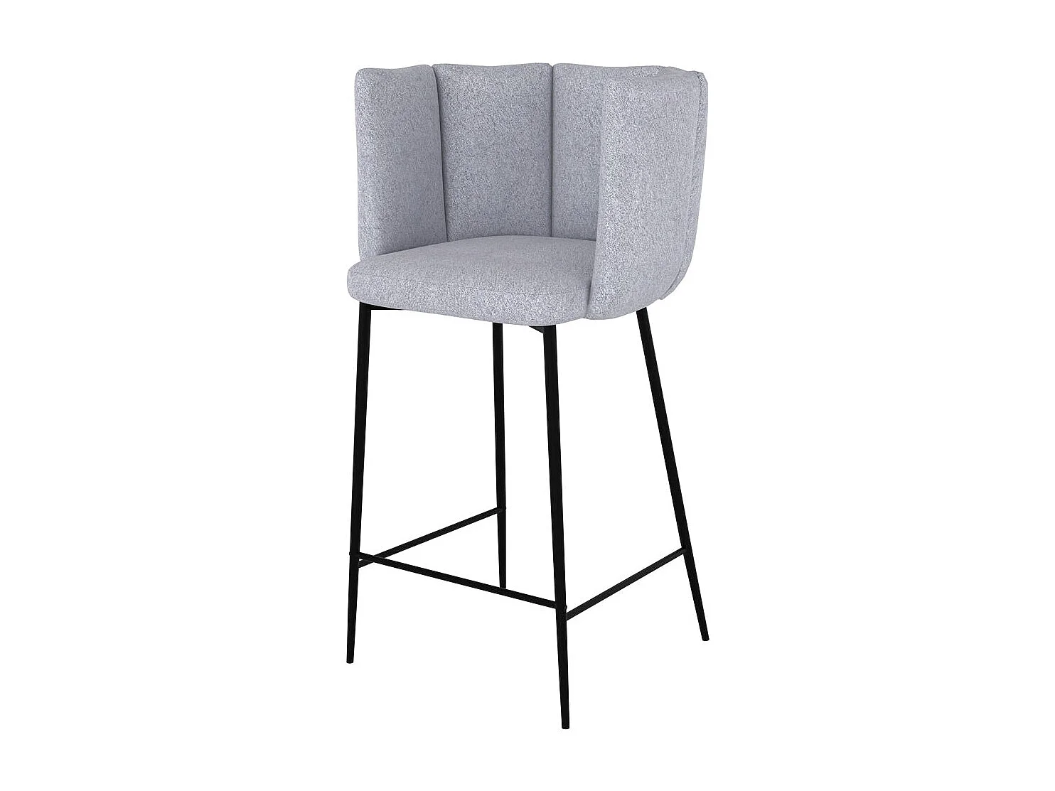 Set di 2 sedie per isola centrale 67 cm in tessuto grigio chiaro - Rosy