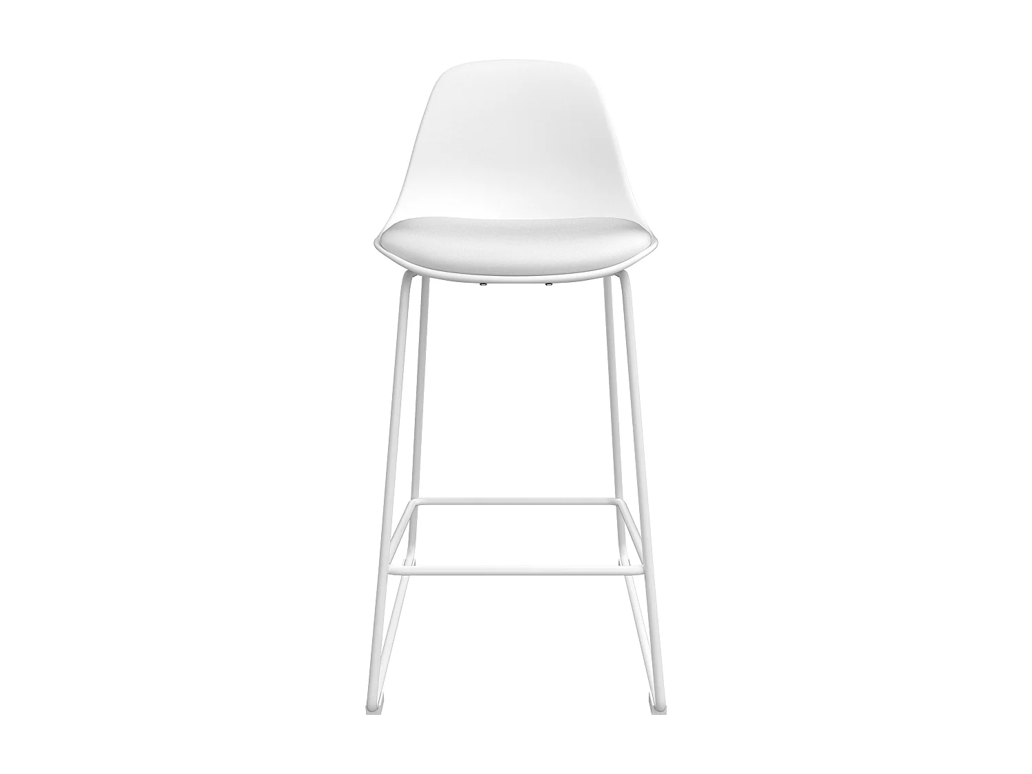 Lot de 2 chaises pour îlot central 65 cm blanches - Leni