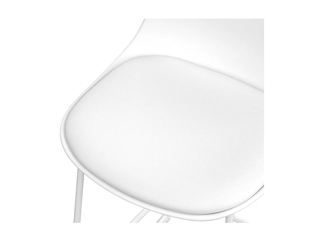 Lot de 2 chaises pour îlot central 65 cm blanches - Leni