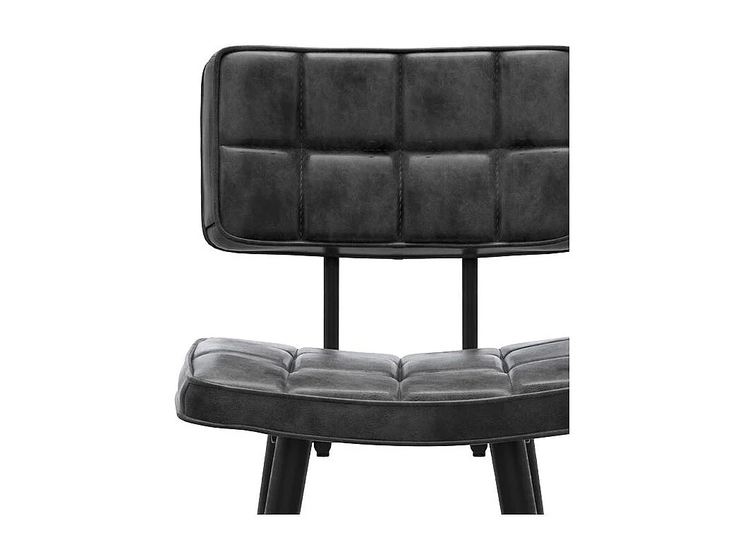 Lot de 2 chaises pour îlot central 66 cm capitonnée gris/noir - Texas