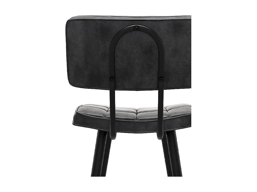 Lot de 2 chaises pour îlot central 66 cm capitonnée gris/noir - Texas