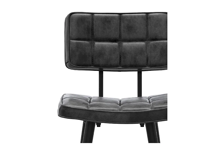 Set di 2 sedie per isola centrale 66 cm imbottite grigio/nero - Texas