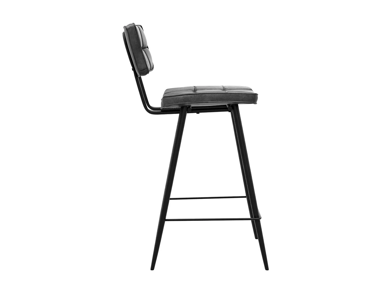 Set di 2 sedie per isola centrale 66 cm imbottite grigio/nero - Texas