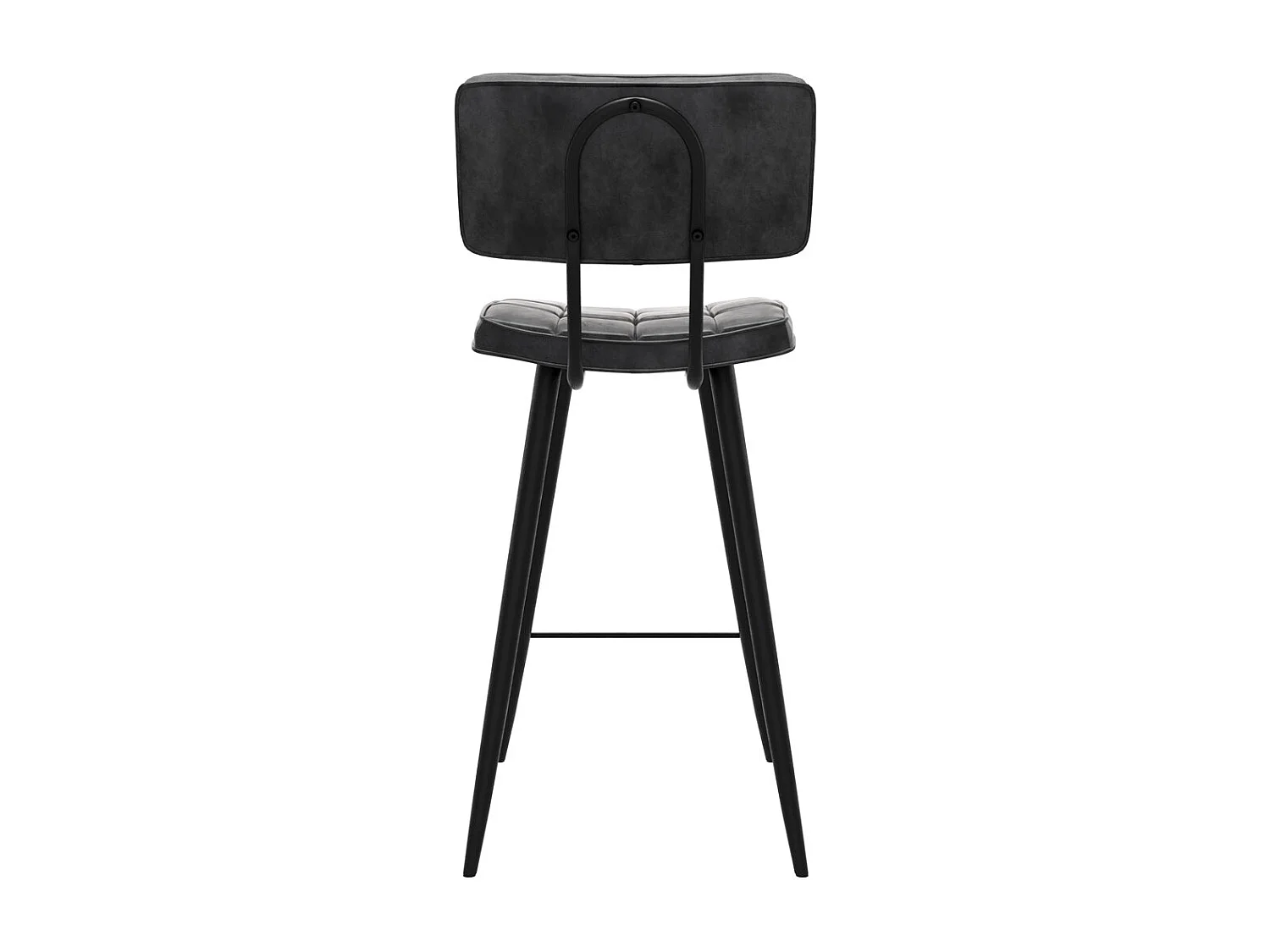 Set di 2 sedie per isola centrale 66 cm imbottite grigio/nero - Texas