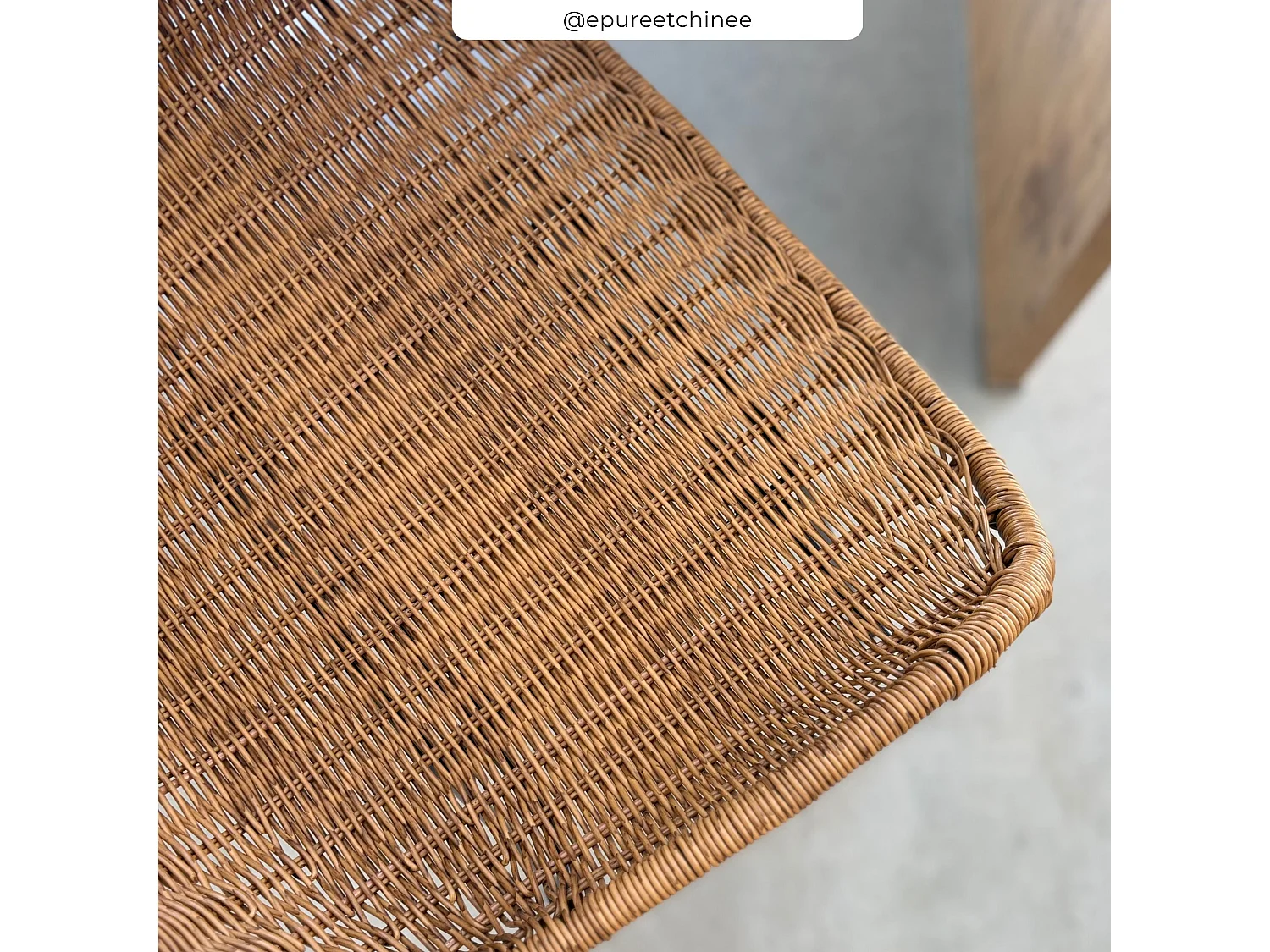 Lot de 2 chaises pour îlot central 65 cm en résine tressée naturelle - Carmela