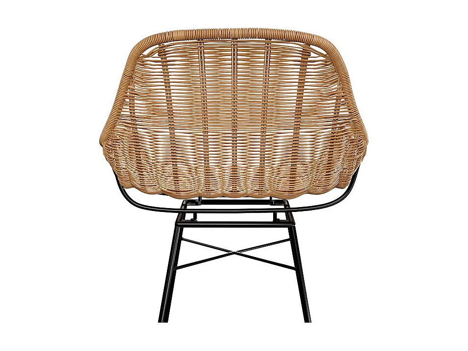 Lot de 2 chaises pour îlot central 65 cm en résine tressée naturelle - Carmela