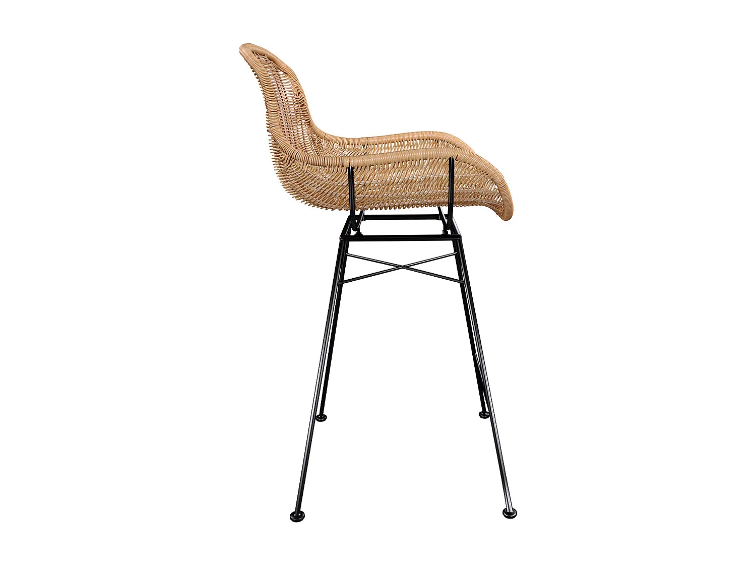 Lot de 2 chaises pour îlot central 65 cm en résine tressée naturelle - Carmela