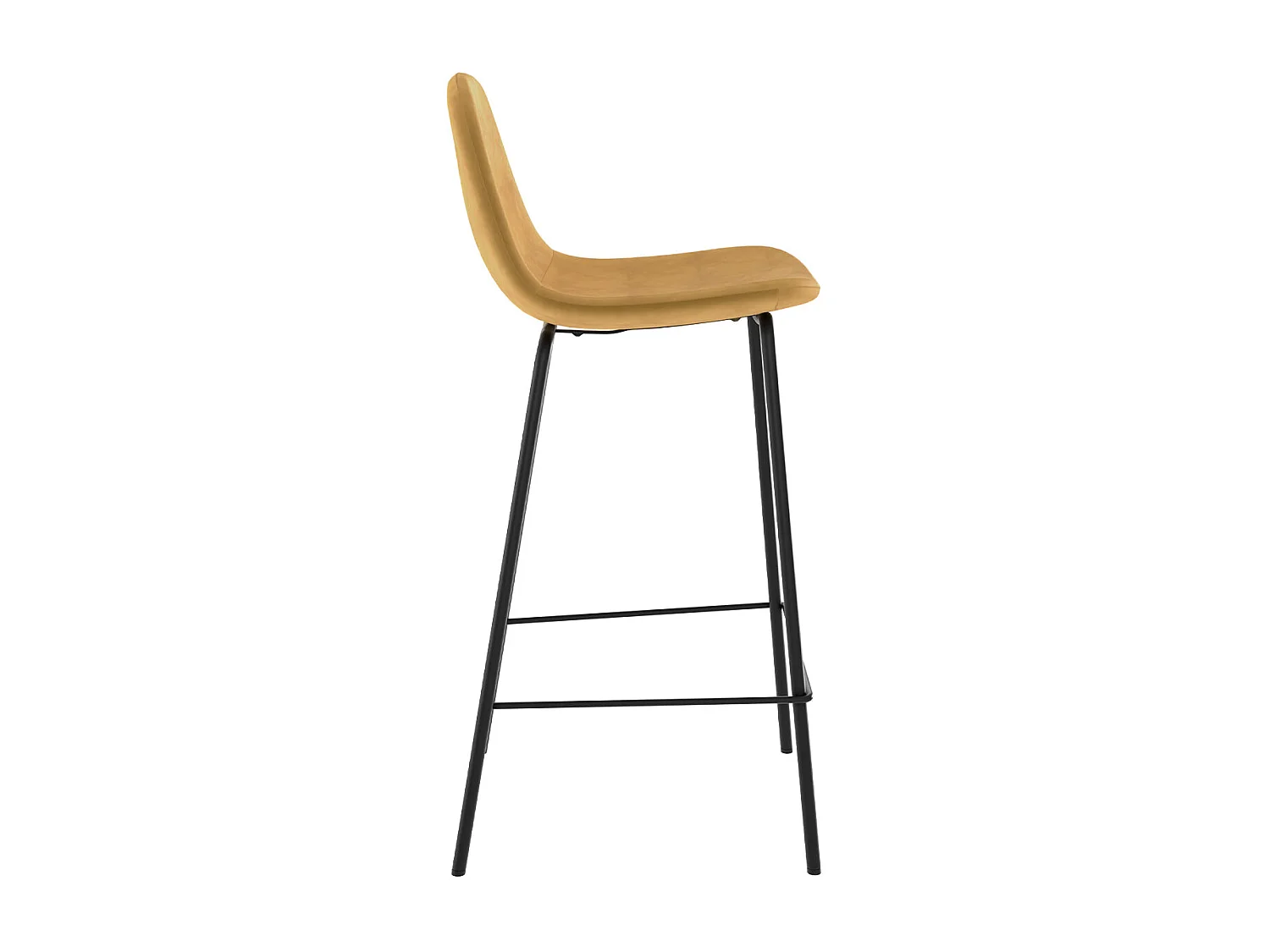 Set de 2 taburetes para isla de cocina en terciopelo amarillo 65 cm - Henrik