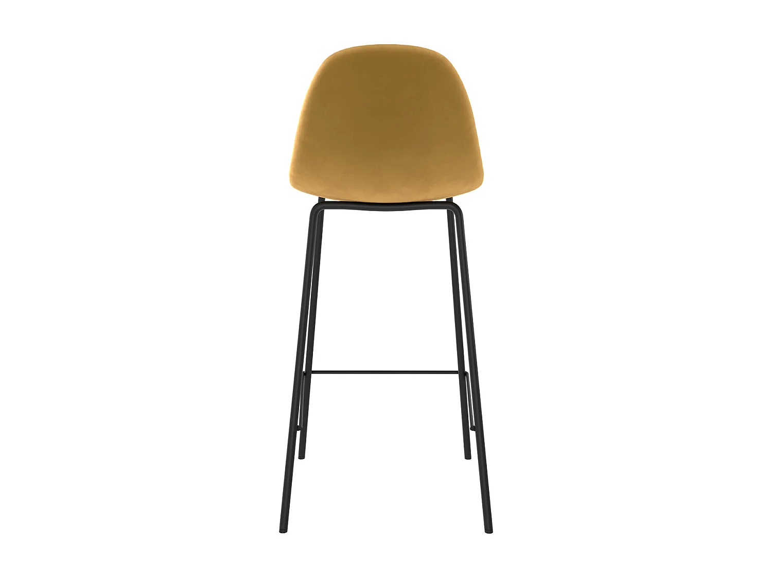 Lot de 2 chaises pour îlot central 65 cm en velours jaune - Henrik