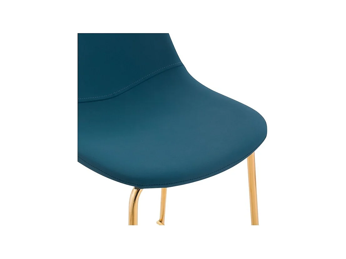 Set de 2 taburetes para isla de cocina en cuero sintético azul 65 cm - Henrik