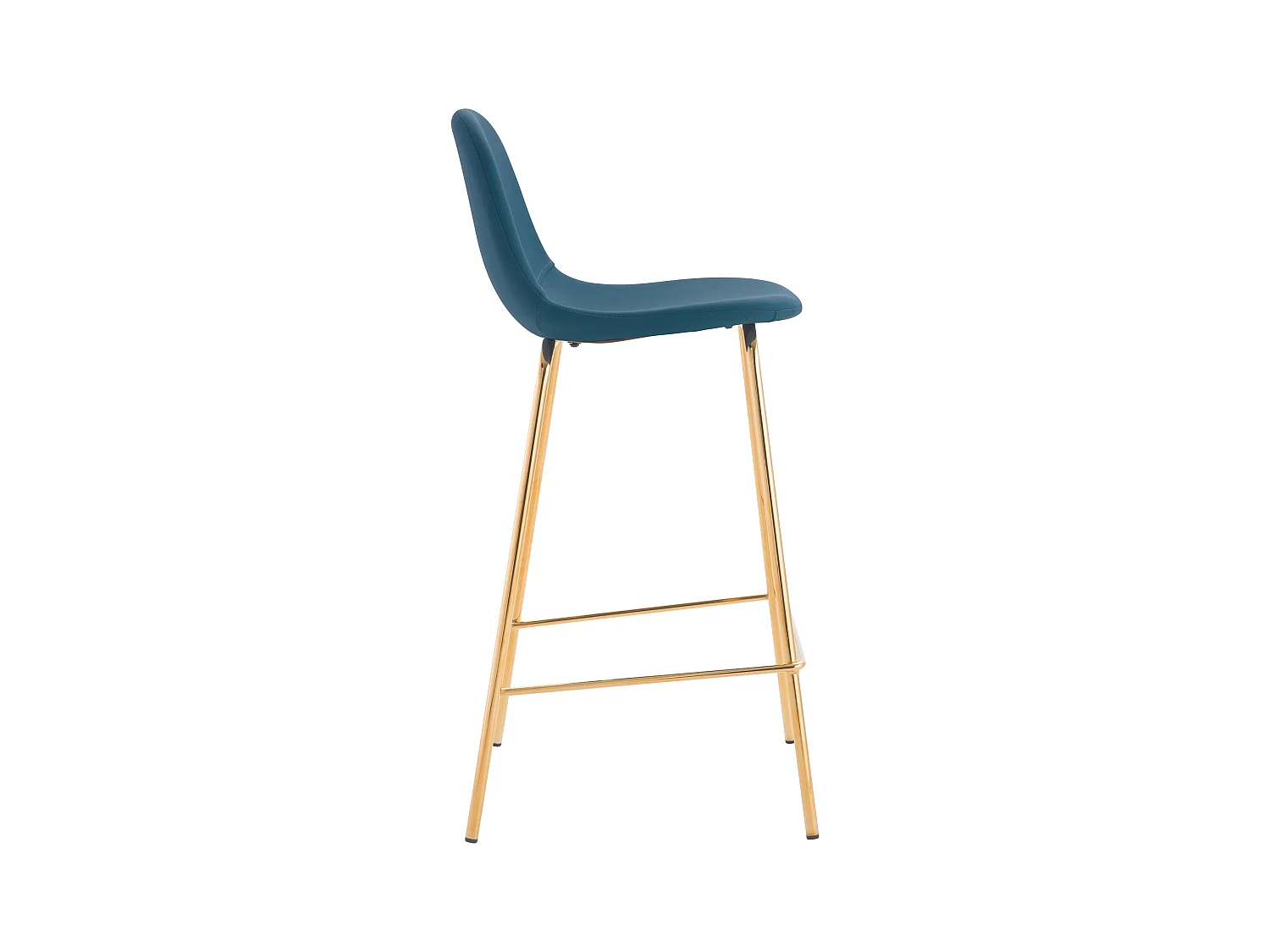 Set de 2 taburetes para isla de cocina en cuero sintético azul 65 cm - Henrik