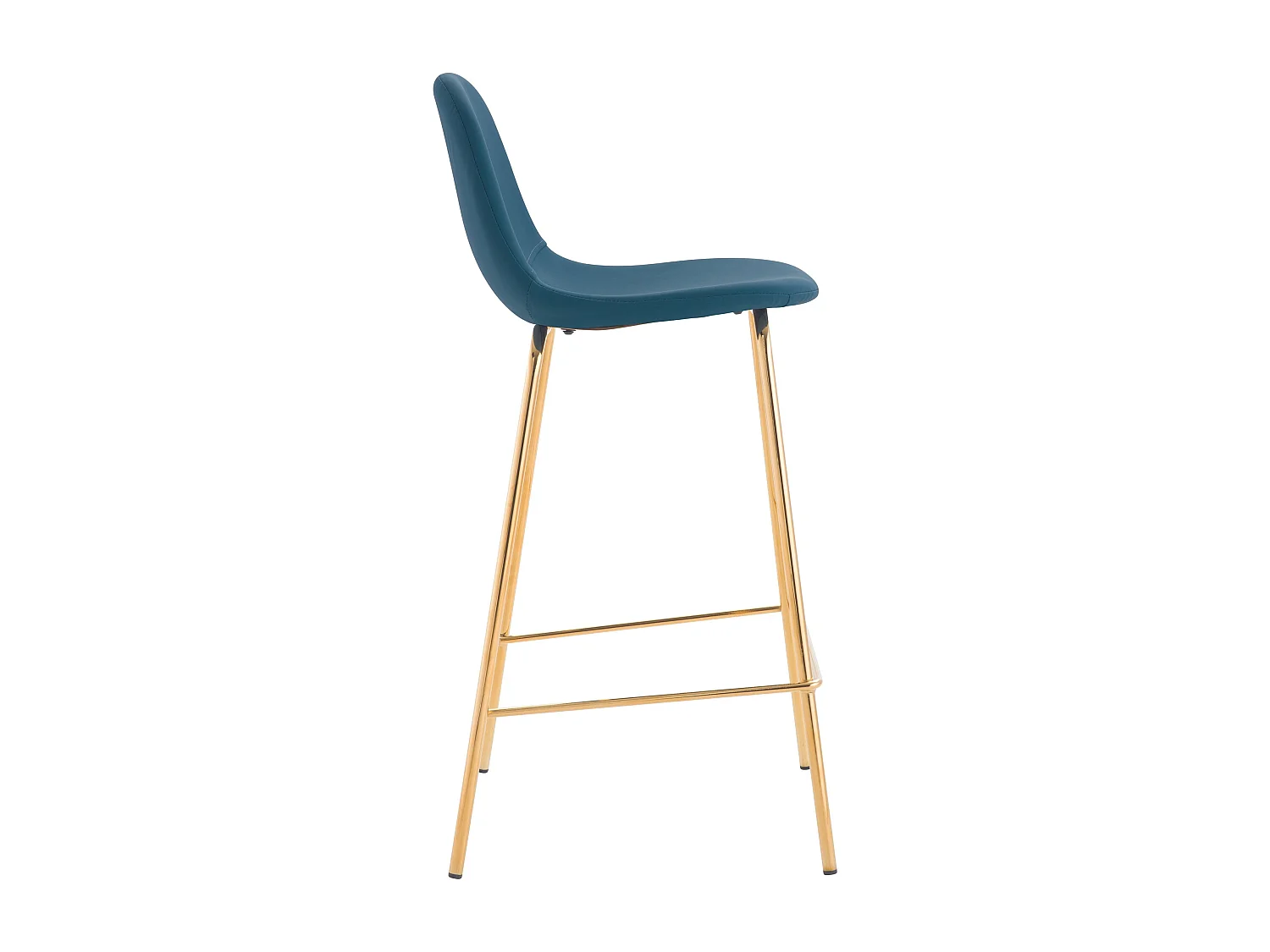 Lot de 2 chaises pour îlot central 65 cm en cuir synthétique bleu - Henrik
