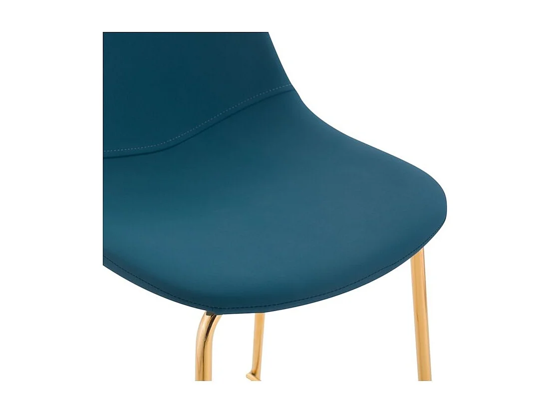 Set de 2 taburetes para isla de cocina en cuero sintético azul 65 cm - Henrik