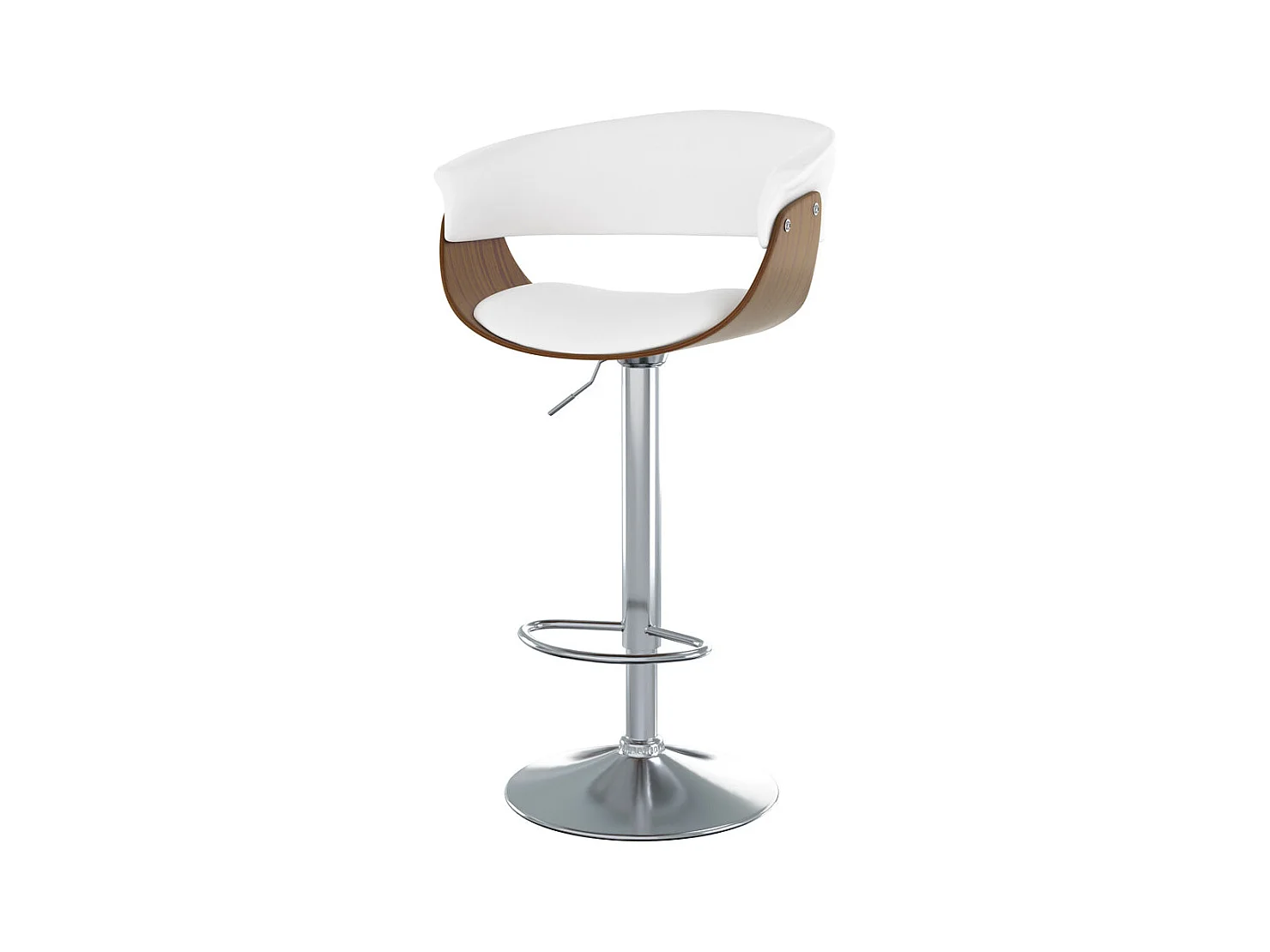 Silla de bar ajustable 59/81 cm en piel sintética blanca - Basile