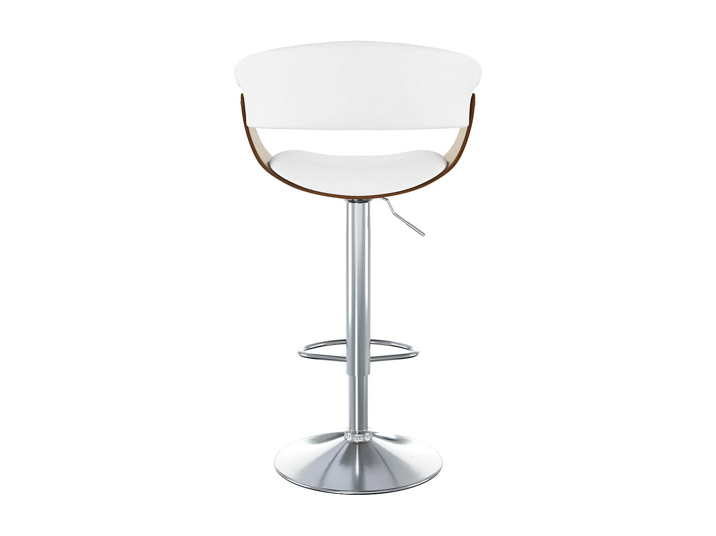 Silla de bar ajustable 59/81 cm en piel sintética blanca - Basile