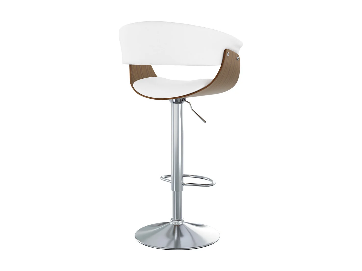 Chaise de bar réglable et pivotante 59/81 cm en cuir synthétique blanc - Basile