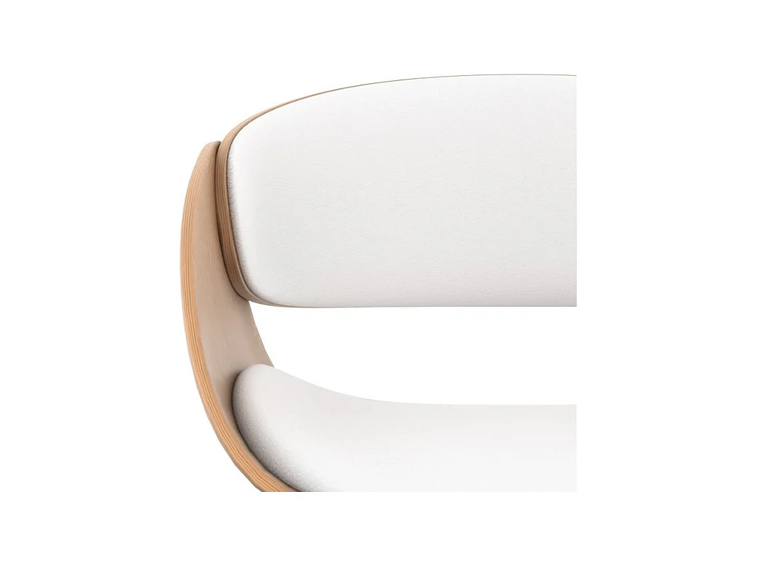 Silla de bar regulable en piel sintética blanca 62,5/83,5 cm - Adelmar