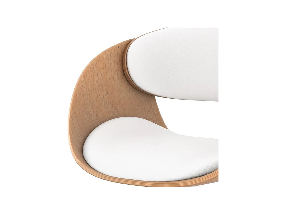 Silla de bar regulable en piel sintética blanca 62,5/83,5 cm - Adelmar