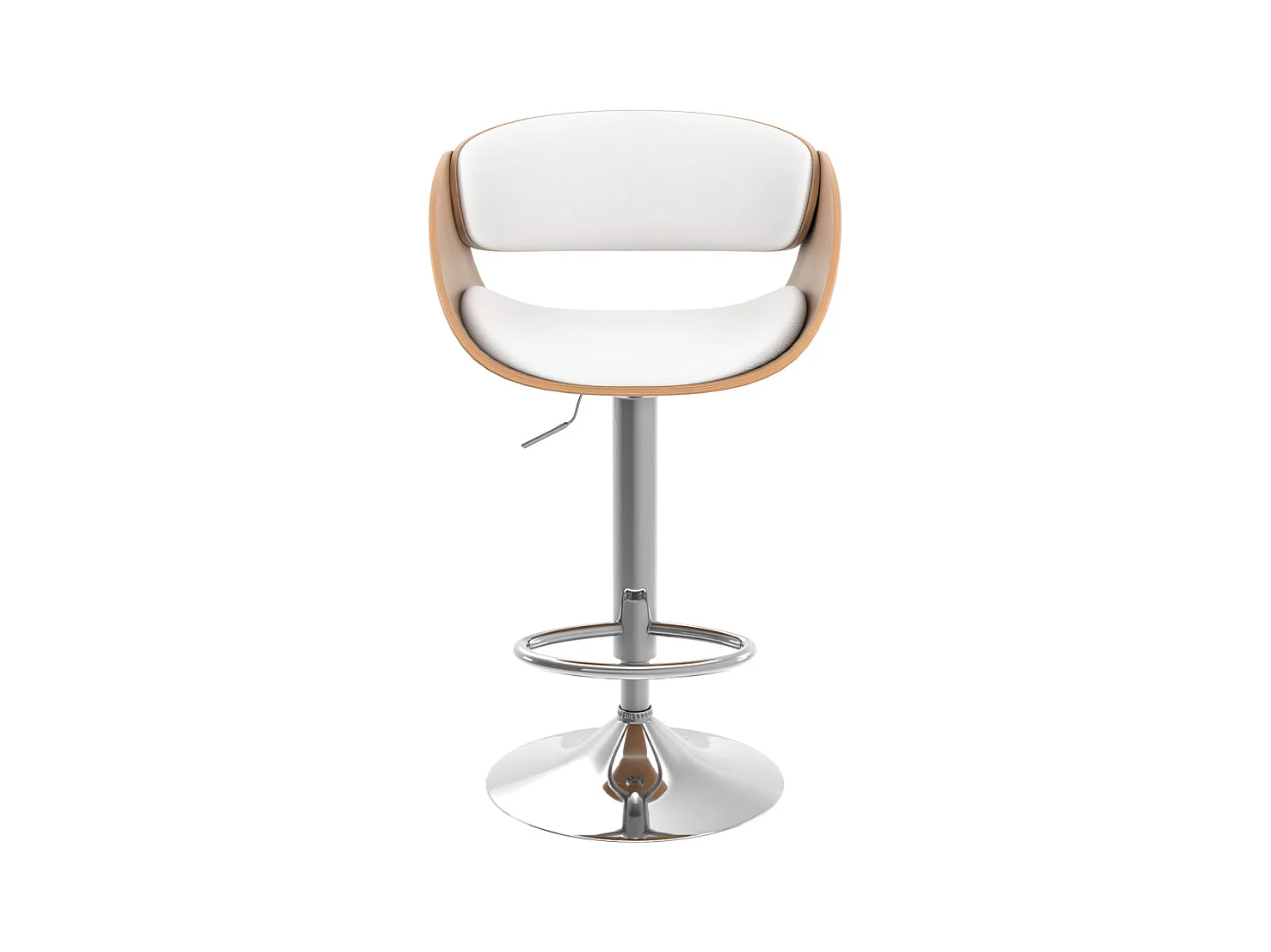 Silla de bar regulable en piel sintética blanca 62,5/83,5 cm - Adelmar