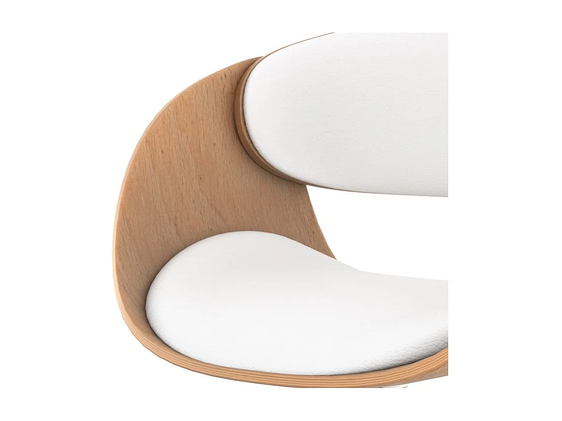 Silla de bar regulable en piel sintética blanca 62,5/83,5 cm - Adelmar