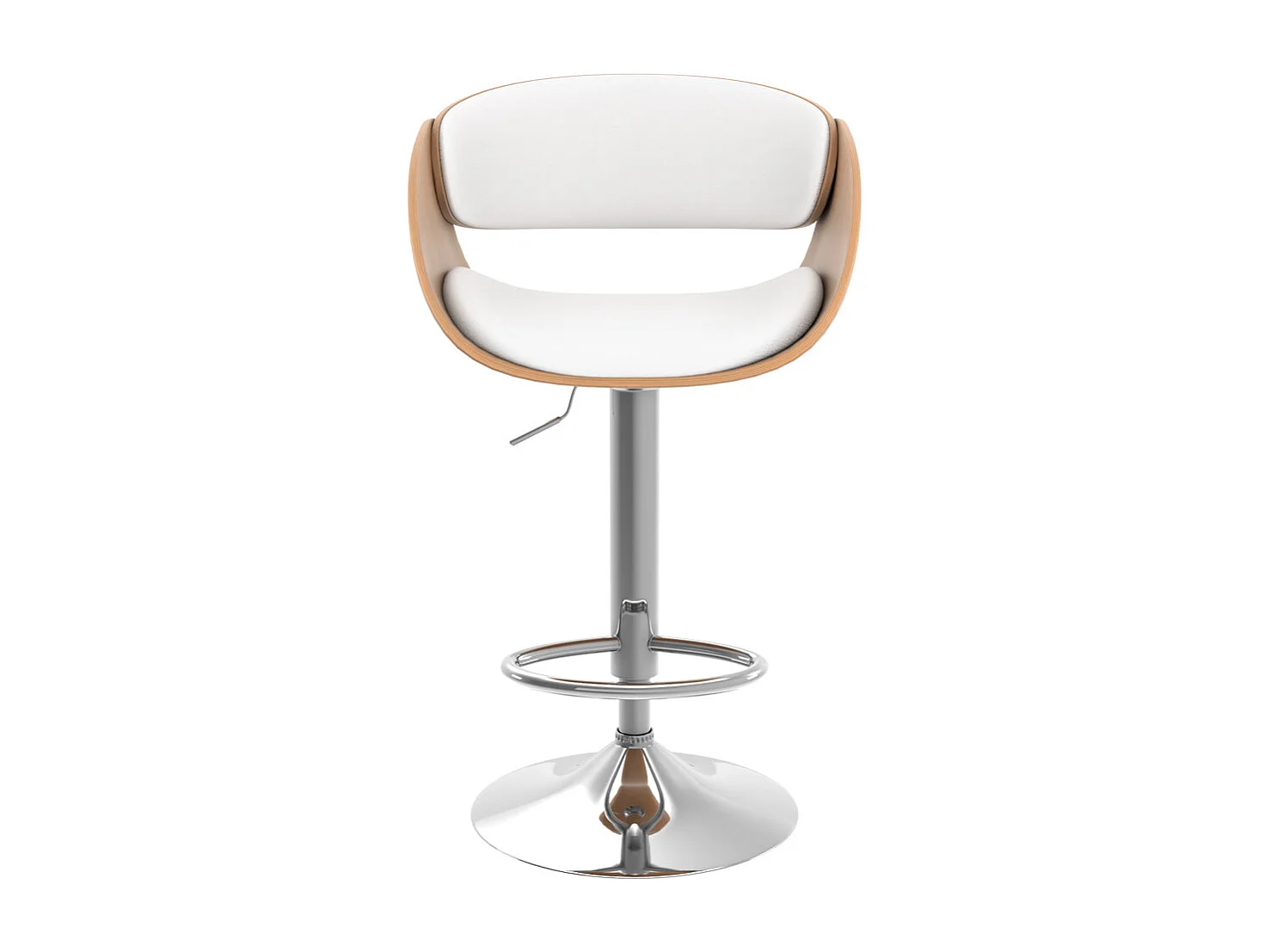 Silla de bar regulable en piel sintética blanca 62,5/83,5 cm - Adelmar