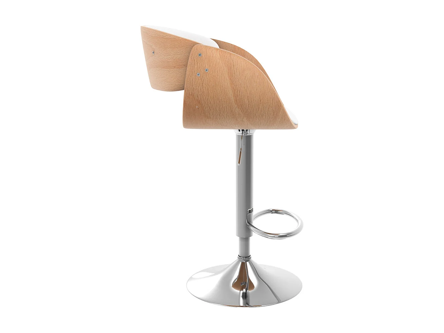 Silla de bar regulable en piel sintética blanca 62,5/83,5 cm - Adelmar
