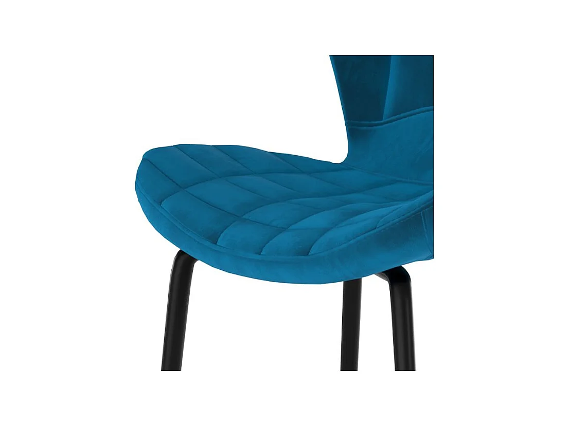 Set de 2 sillas de bar de terciopelo azul 75 cm - Mazzia