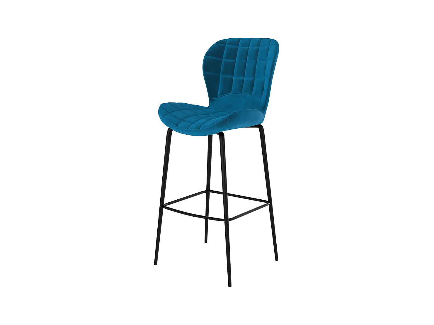 Set de 2 sillas de bar de terciopelo azul 75 cm - Mazzia