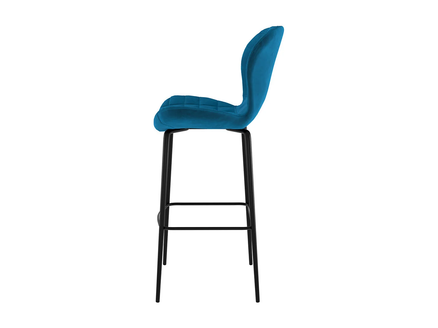 Lot de 2 chaises de bar 75 cm en velours bleu - Mazzia