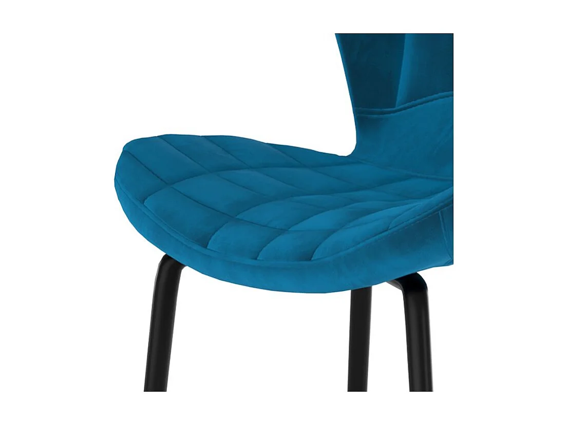 Set di 2 sedie da bar in velluto blu 75 cm - Mazzia