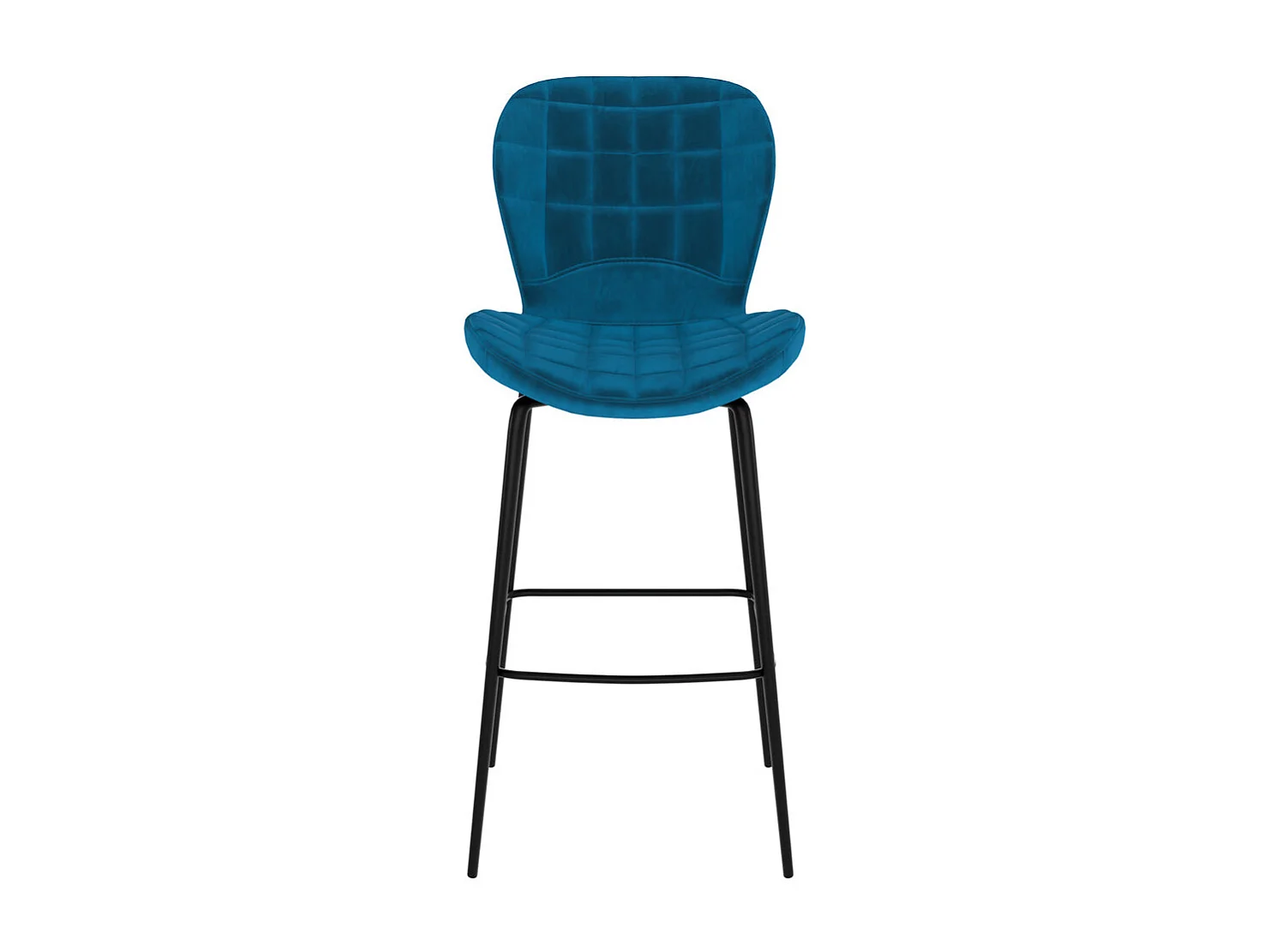 Set di 2 sgabelli da bar 75 cm in velluto blu - Mazzia