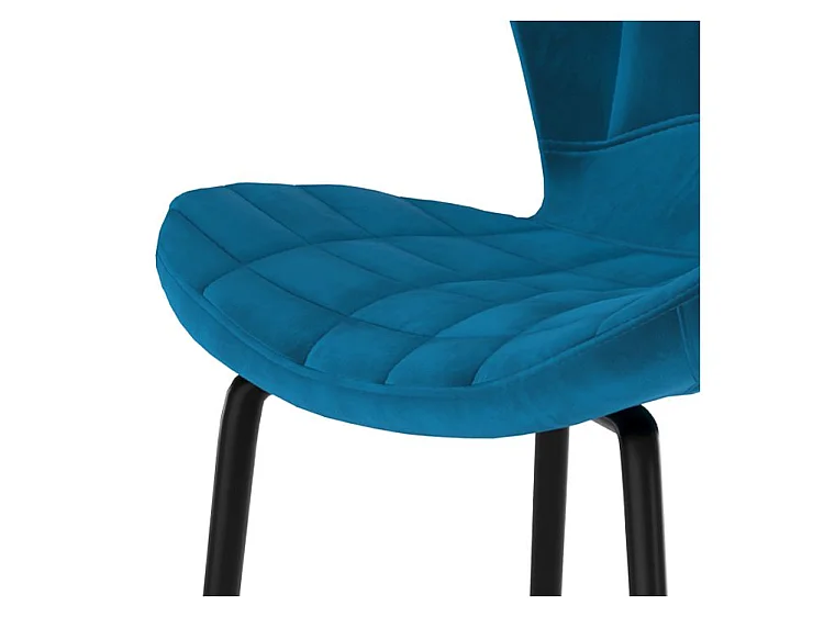Lot de 2 chaises de bar 75 cm en velours bleu - Mazzia