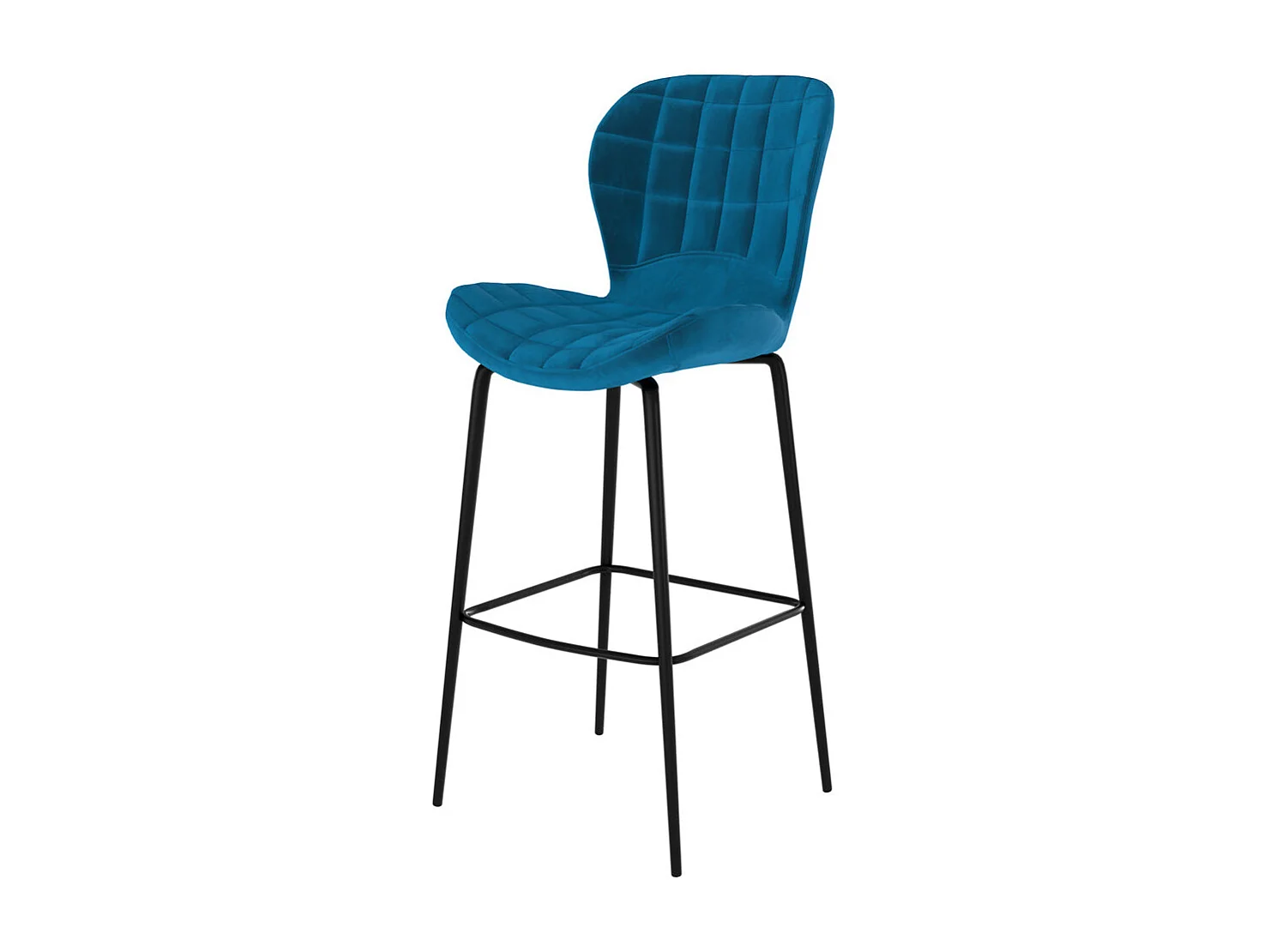 Lot de 2 chaises de bar 75 cm en velours bleu - Mazzia