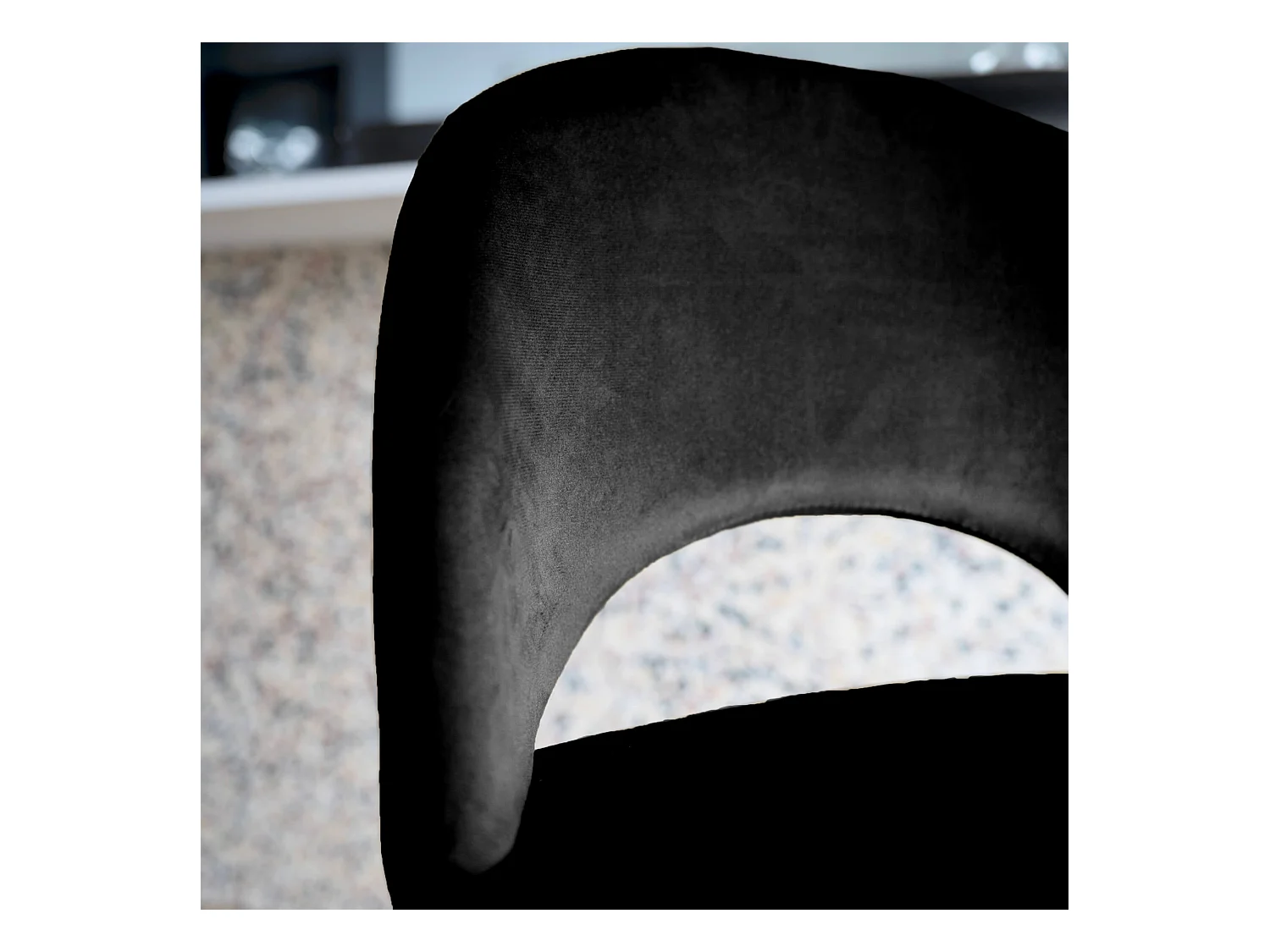 Set di 2 sedie per isola centrale in velluto nero 65 cm - Pénélope