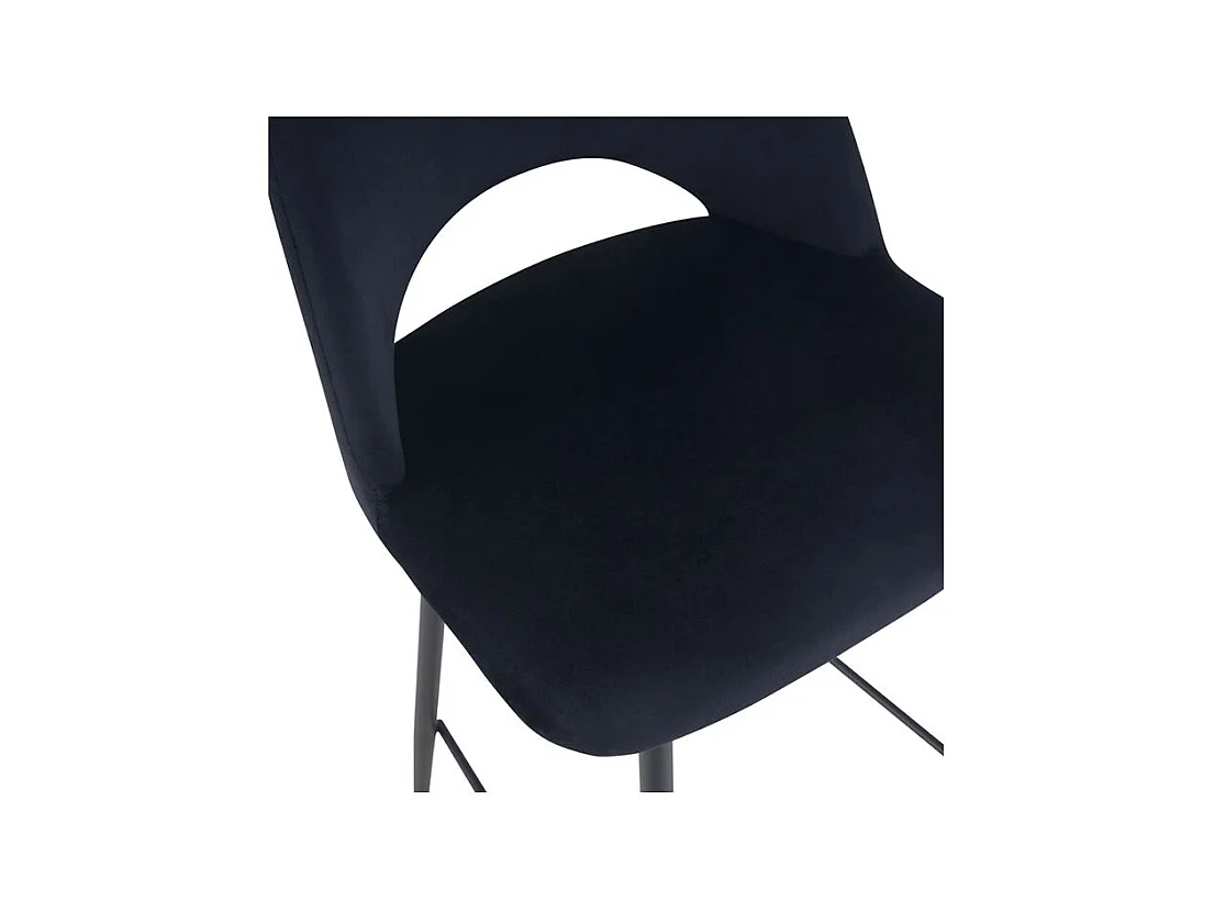 Set di 2 sedie per isola centrale in velluto nero 65 cm - Pénélope