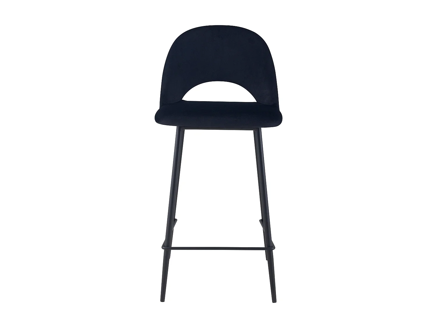 Lot de 2 chaises pour îlot central 65 cm en velours noir - Pénélope