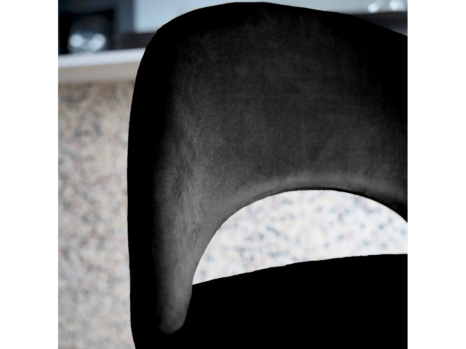 Lot de 2 chaises pour îlot central 65 cm en velours noir - Pénélope