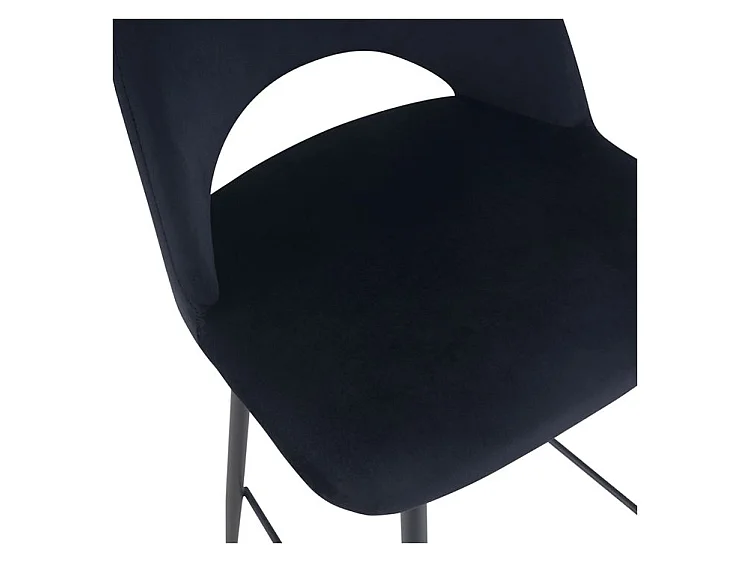 Lot de 2 chaises pour îlot central 65 cm en velours noir - Pénélope