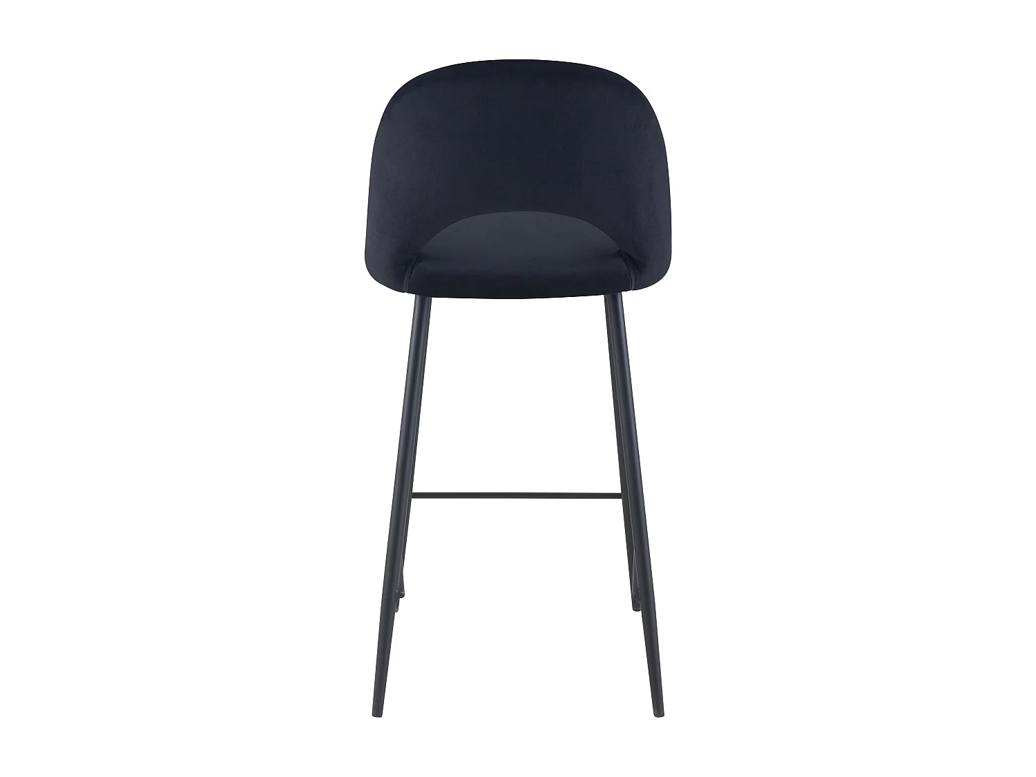 Lot de 2 chaises pour îlot central 65 cm en velours noir - Pénélope