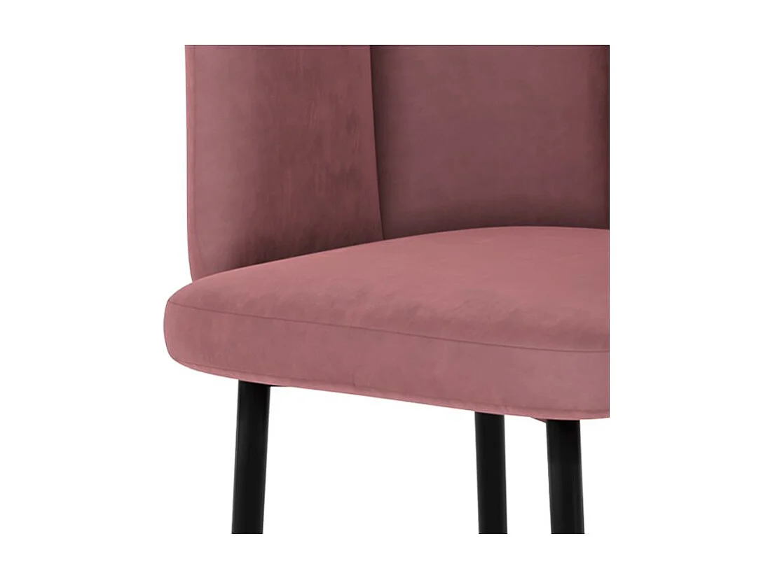 Lot de 2 chaises de bar en velours rose 75 cm - Rosy