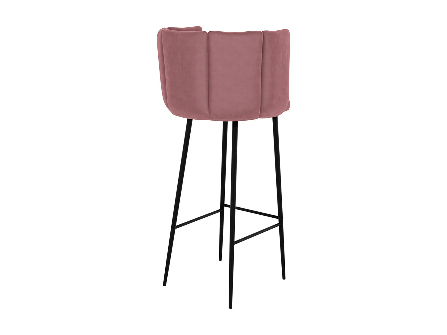 Lot de 2 chaises de bar en velours rose 75 cm - Rosy