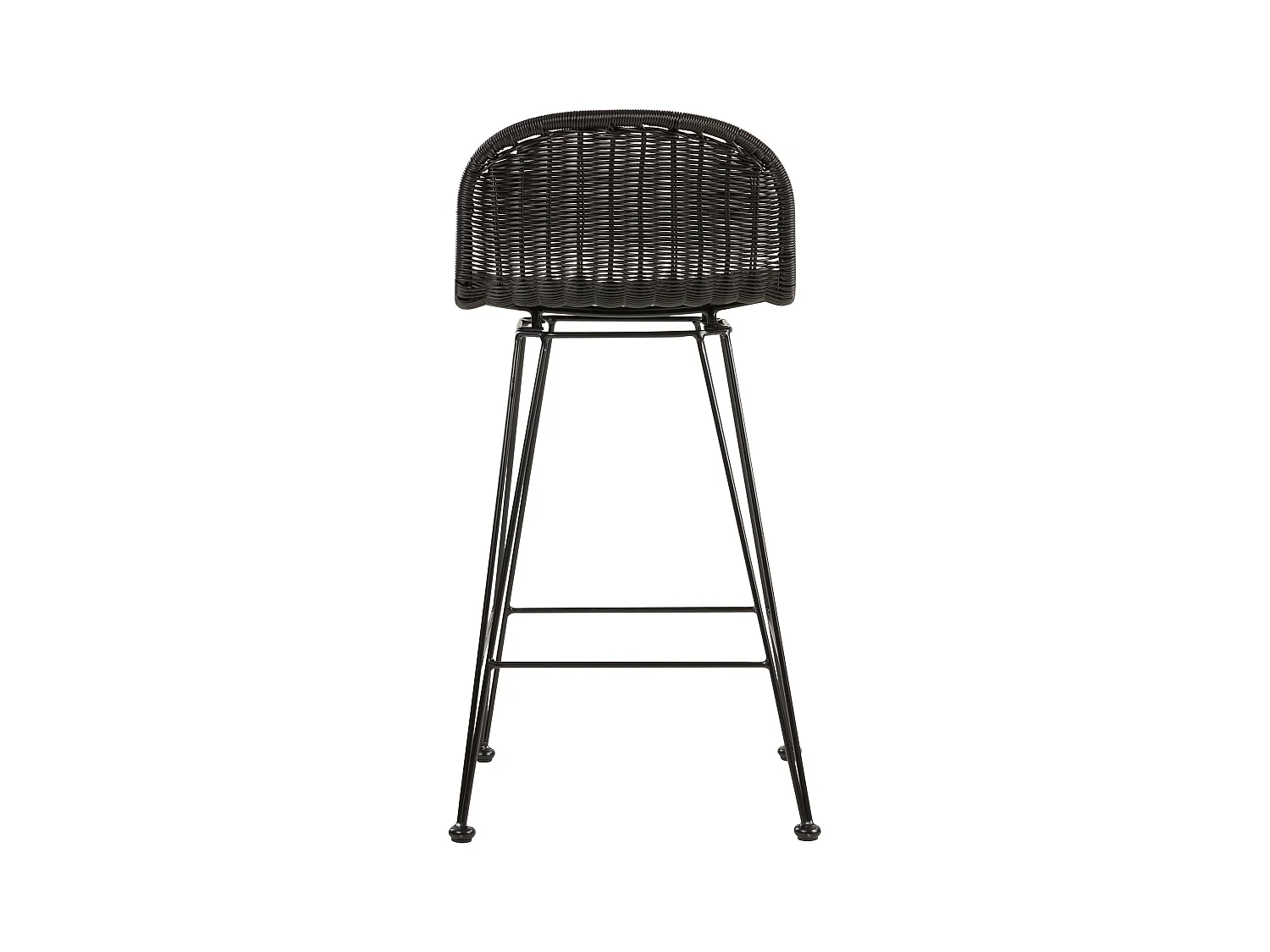 Set de 2 taburetes para isla de cocina en resina tejida negra 63 cm - Jigani