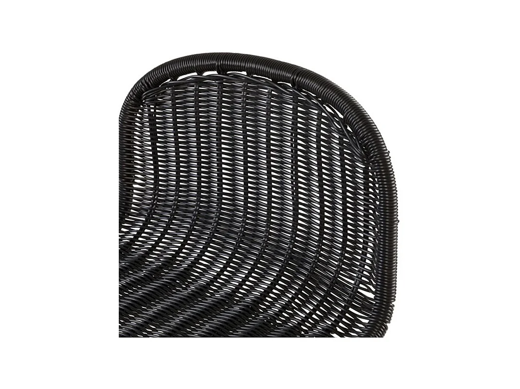 Set de 2 taburetes para isla de cocina en resina tejida negra 63 cm - Jigani