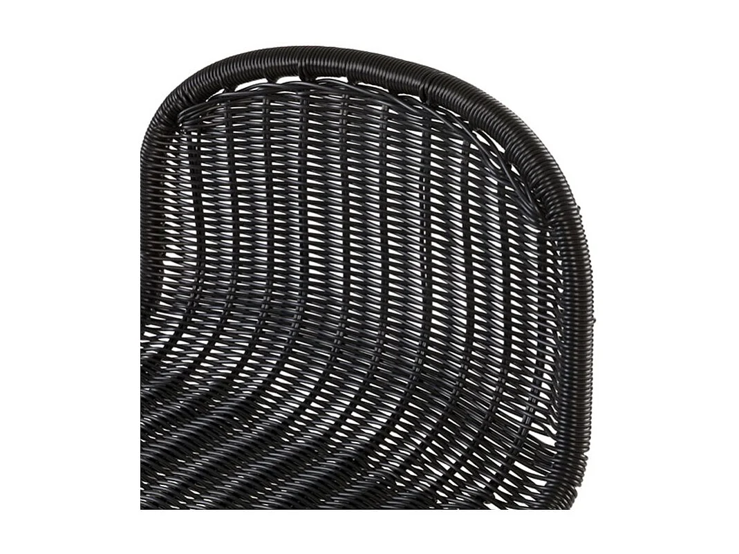 Set di 2 sedie da bar a mezz'altezza 63 cm in rattan intrecciato nero - Jigani