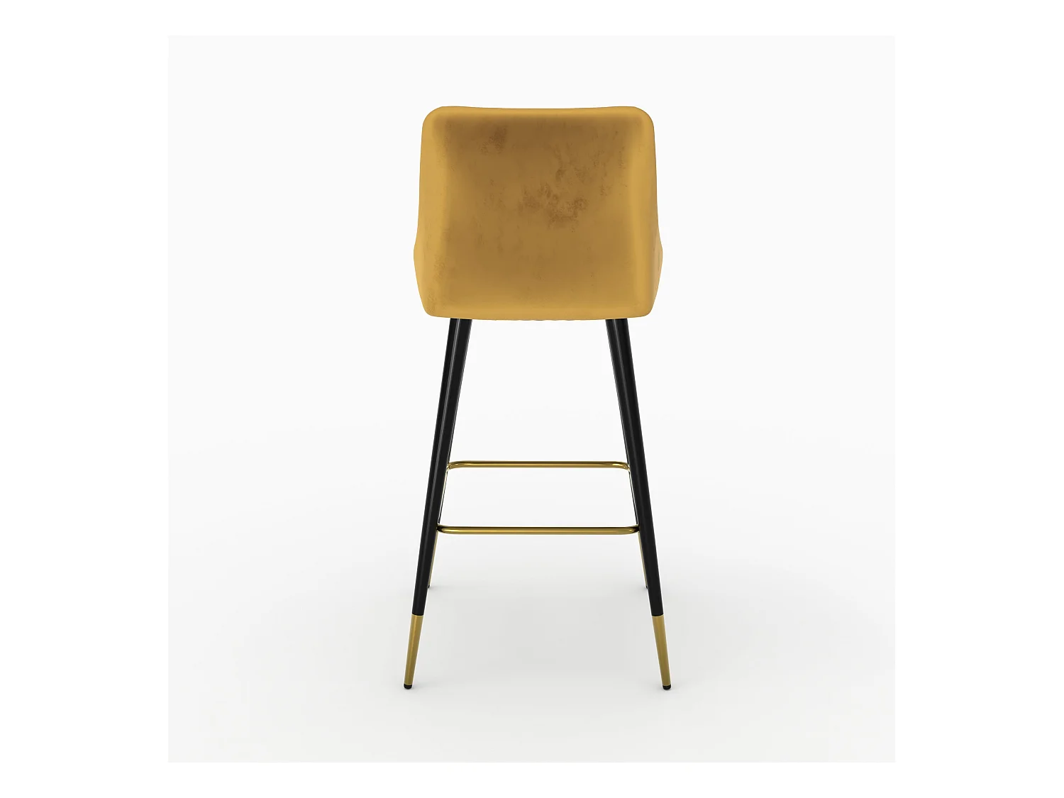 Set de 2 sillas de bar de terciopelo amarillo curry 77,5 cm - Aristote