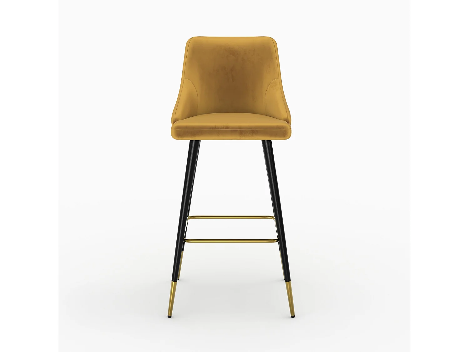 Juego de 2 sillas de bar de terciopelo amarillo curry 78 cm - Aristote